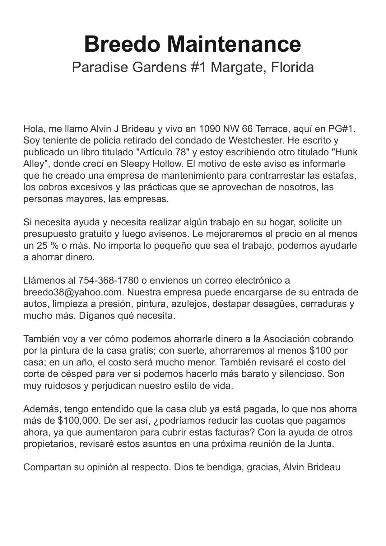 Spanish Brochure